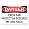 Signmission OSHA Decal, Eye And Ear Protection Required In This Area, 24in X 18in Decal, 18" H, 24" W, Landscape OS-DS-D-1824-L-19353 - alternate 1